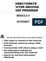 Ict Directorate Computer Driving License Program: Internet