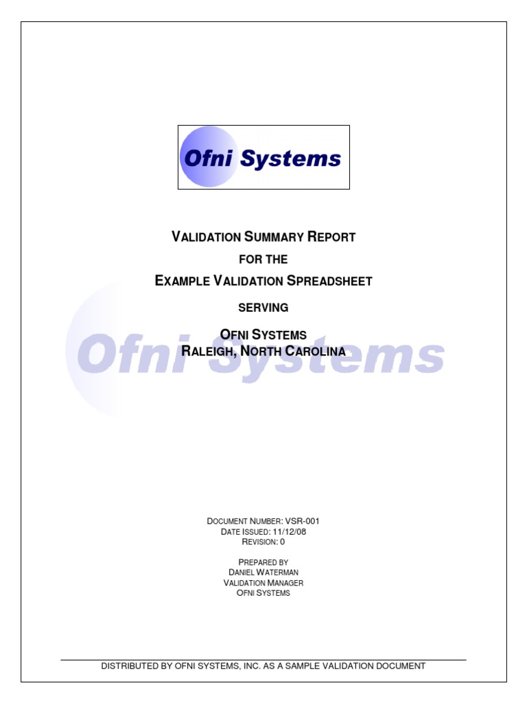 validation-summary-report-template.pdf | Verification And Validation ...