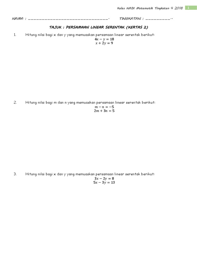 01persamaan Linear Serentak Pdf