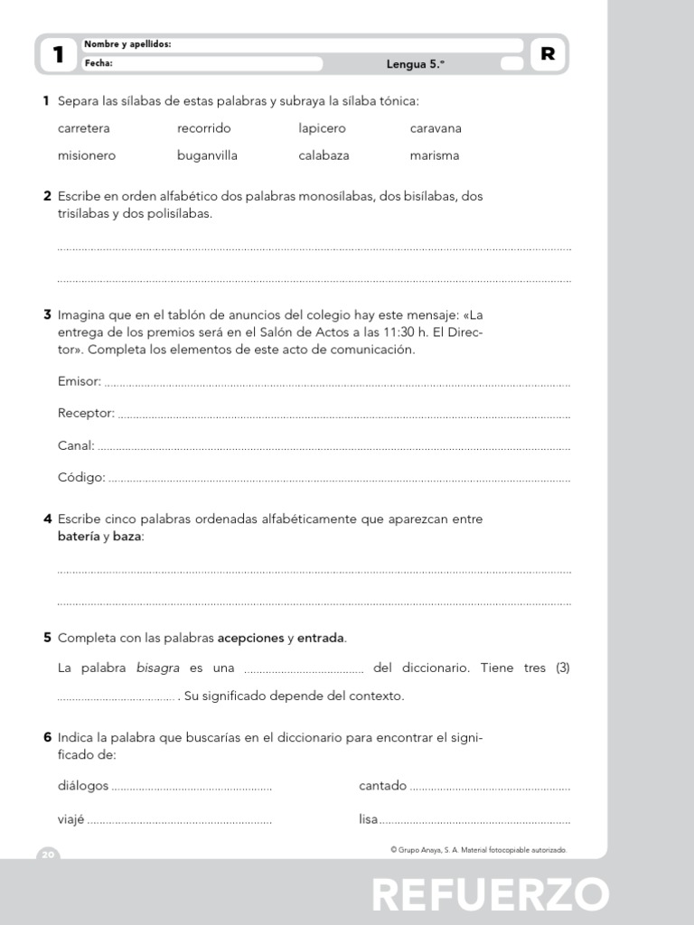 Completo Tema 1 Lengua 5 PDF | PDF | Idiomas