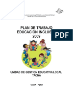 Plan Educativo Inclusivo UGEL Tacna 2009