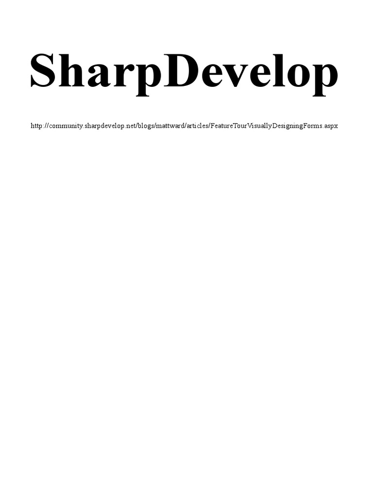 Sharpdevelop Reference Manual | PDF | Xml Schema | Method (Computer ...