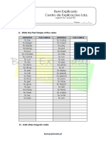 Bem Explicado Centro de Explicações Lda.: Nome: - Data