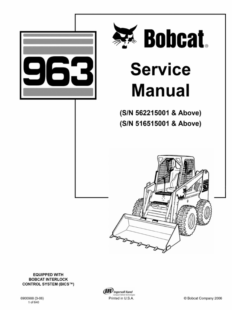 Bobcat 963 Service Manual Elevator Hvac