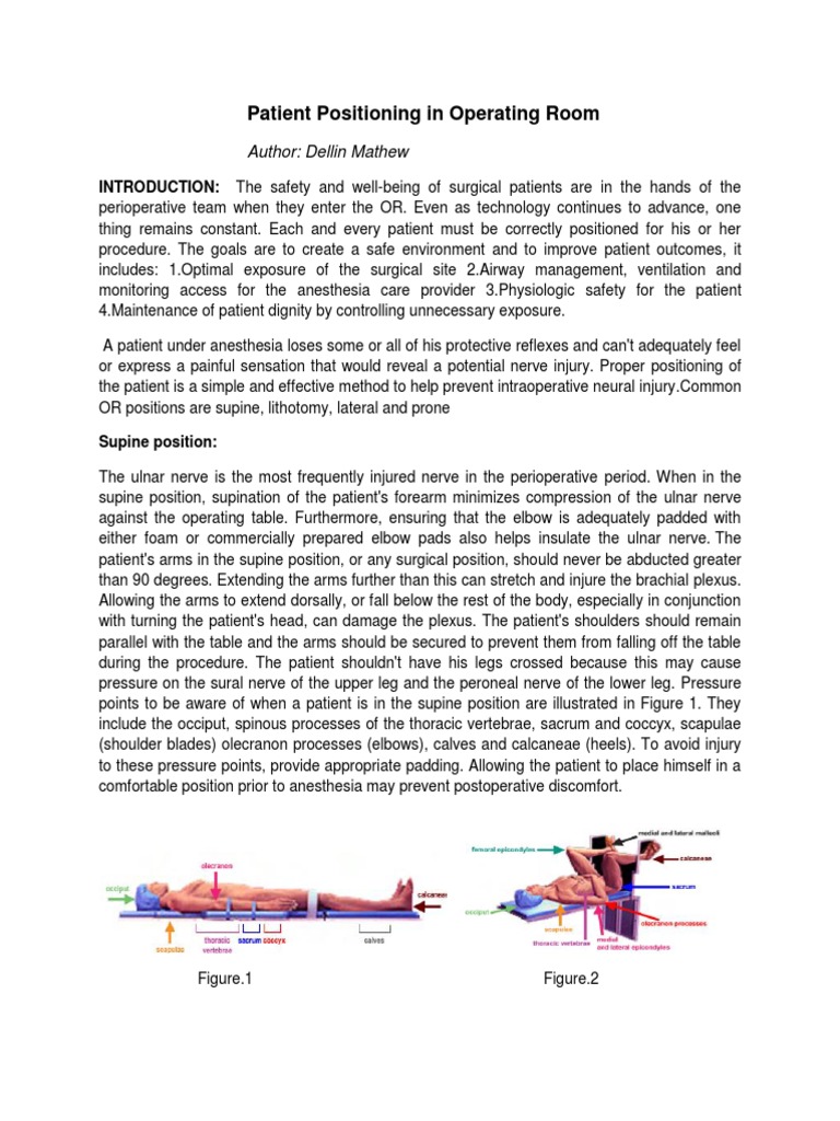 Patient Positioning in Operating Room: Author: Dellin Mathew | PDF ...