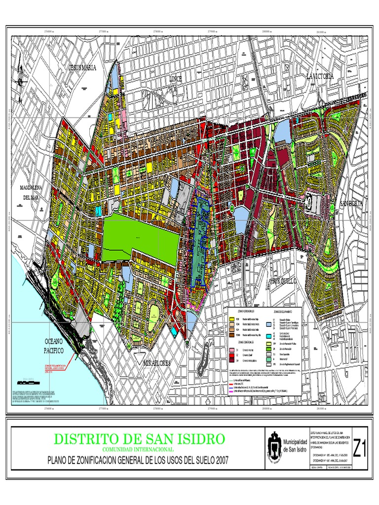 1.PLANO-DE-ZONIFICACION-DE-USOS-DE-SUELO San Isidro PDF | PDF | Perú