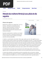 Metade Das Mulheres Férteis Já Usou Pílula Do Dia Seguinte