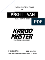 Pro-Ii Van: Assembly Instructions For