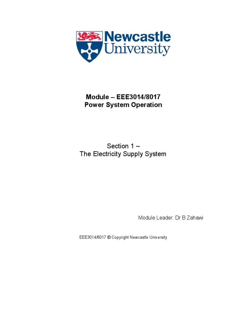 The Electricity Supply System - Newcastle University UK | PDF ...