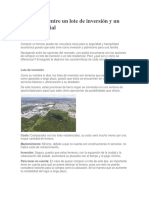 Diferencias Entre Un Lote de Inversión y Un Lote Residencial