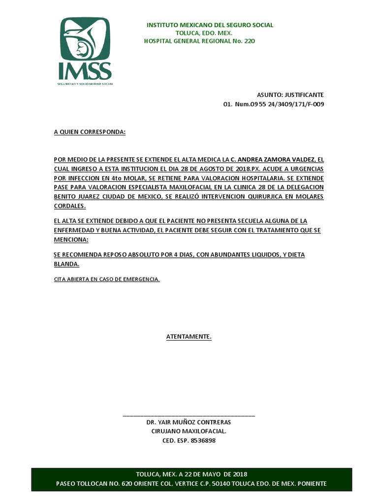 Justificante Medico
