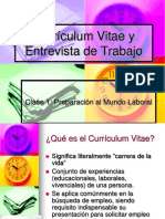 Currículum Vitae y Entrevista de Trabajo Clase 1