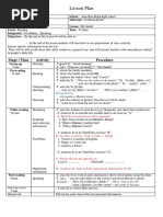 Lesson Plan: Stage / Time Activity Procedure