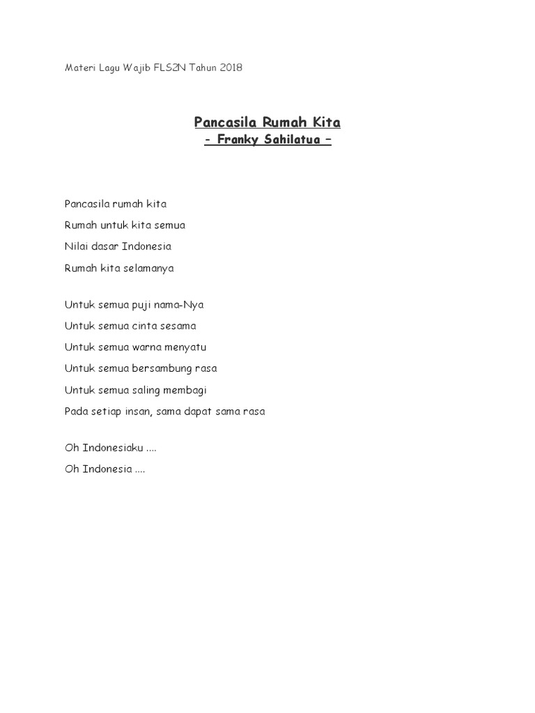 Fls2n Mt Pancasila Rumah Kita