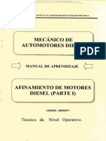 Manual Afinamiento Motores Diesel Sistema Combustibe Bomba Alimentacion Inyectores Hidraulicos Senati PDF