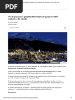 1% da população global detém mesma riqueza dos 99% restantes, diz estudo