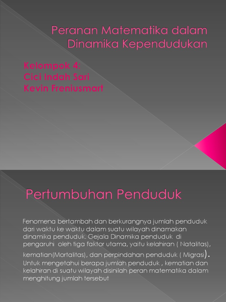 Peranan Matematika Dalam Dinamika Kependudukan | PDF
