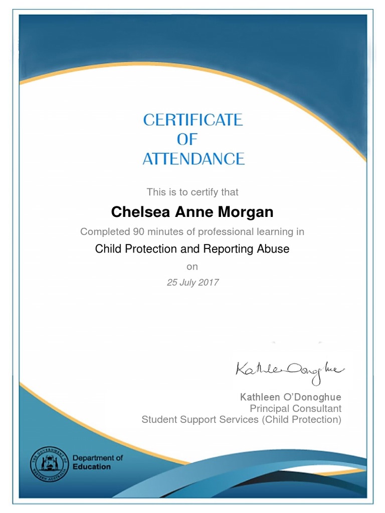 Child Protection Training Certificate | PDF