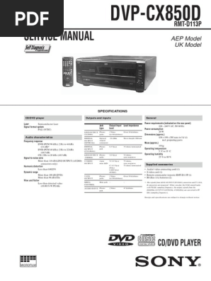 Dvp Cx850d Rmt D113p Uk Model Sm Decibel Vacuum Tube