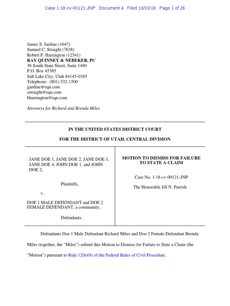 Motion to Dismiss Federal Rules Of Civil Procedure Statute Of