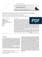 Wind Tunnel and Numerical Study of A Small Vertical Axis Wind Turbine PDF