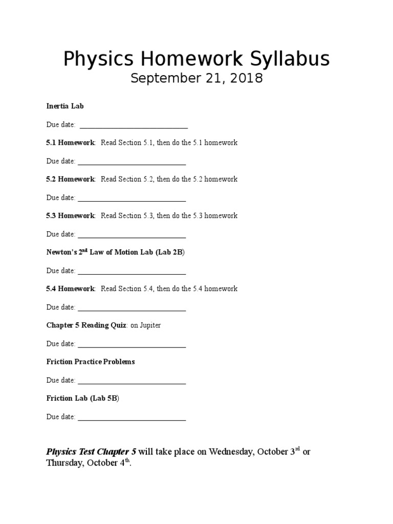 Physics Chapters 5 Homework | PDF | Friction | Force