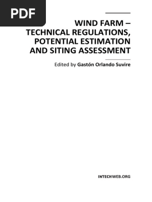 Wind Farm, Technical Regulations, Potential Estimation and Siting