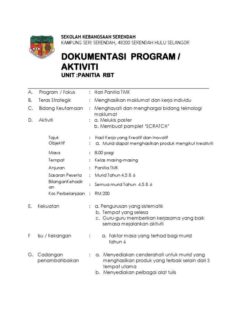 Laporan Hari Panitia Rbt