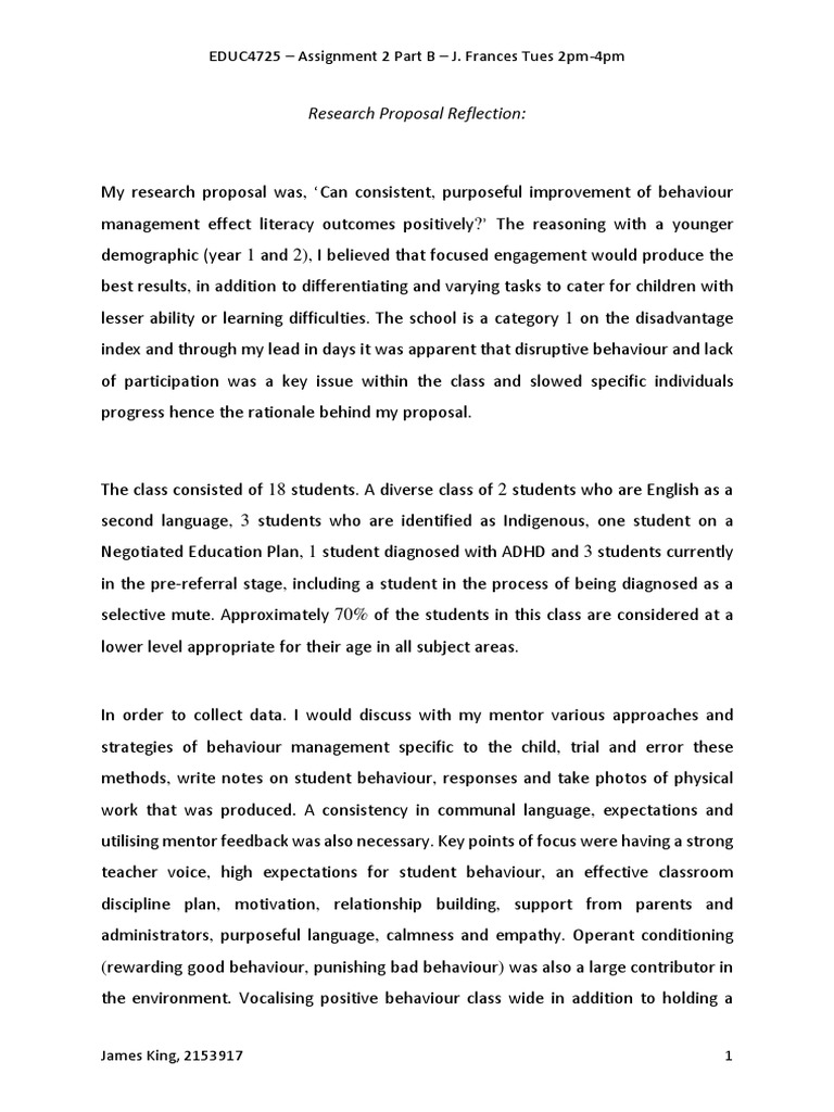 Research Proposal Reflection | PDF | Motivation | Motivational