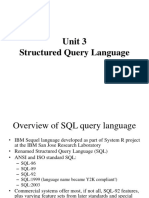 Unit 3 Structured Query Language