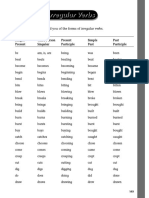 List of Irregular Verbs PDF