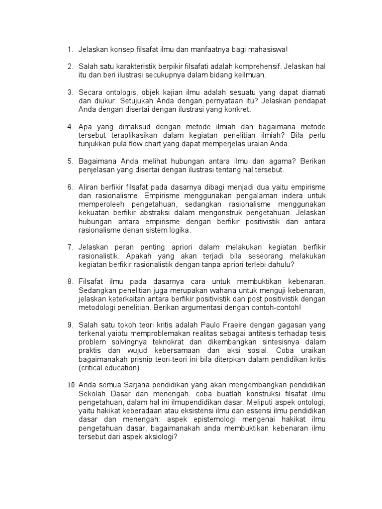 Filsafat Ilmu Contoh So Al