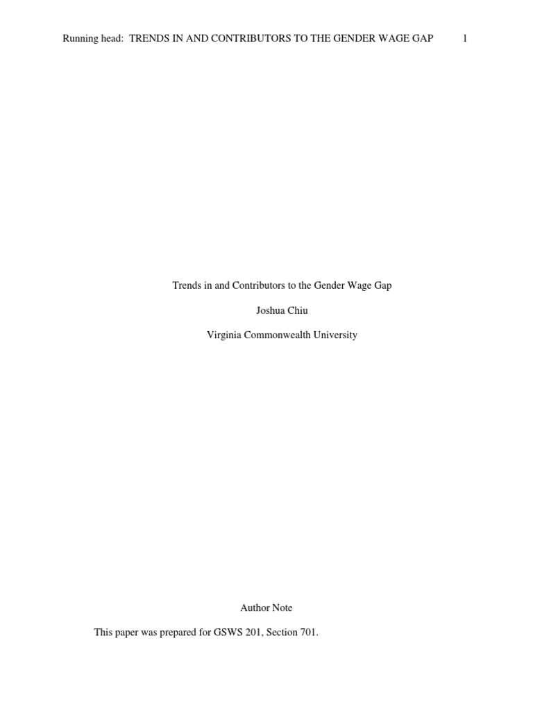 Trends in the Gender Wage Gap Analysis | PDF | Gender Pay Gap | Labour ...