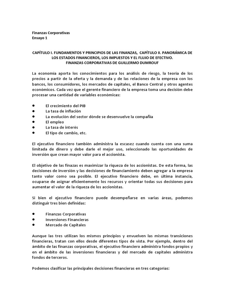 Fundamentos de Finanzas Corporativas | PDF | Economias | Ciencias ...