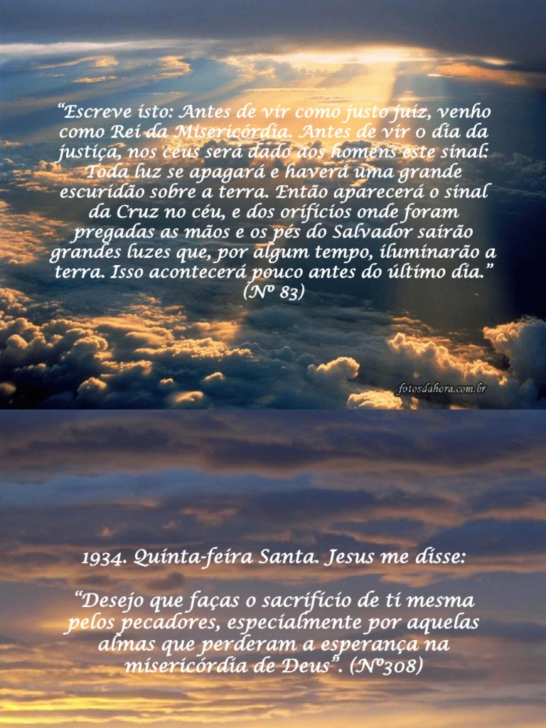 Frases - Diario de Santa Faustina | PDF | Purgatório | Oração