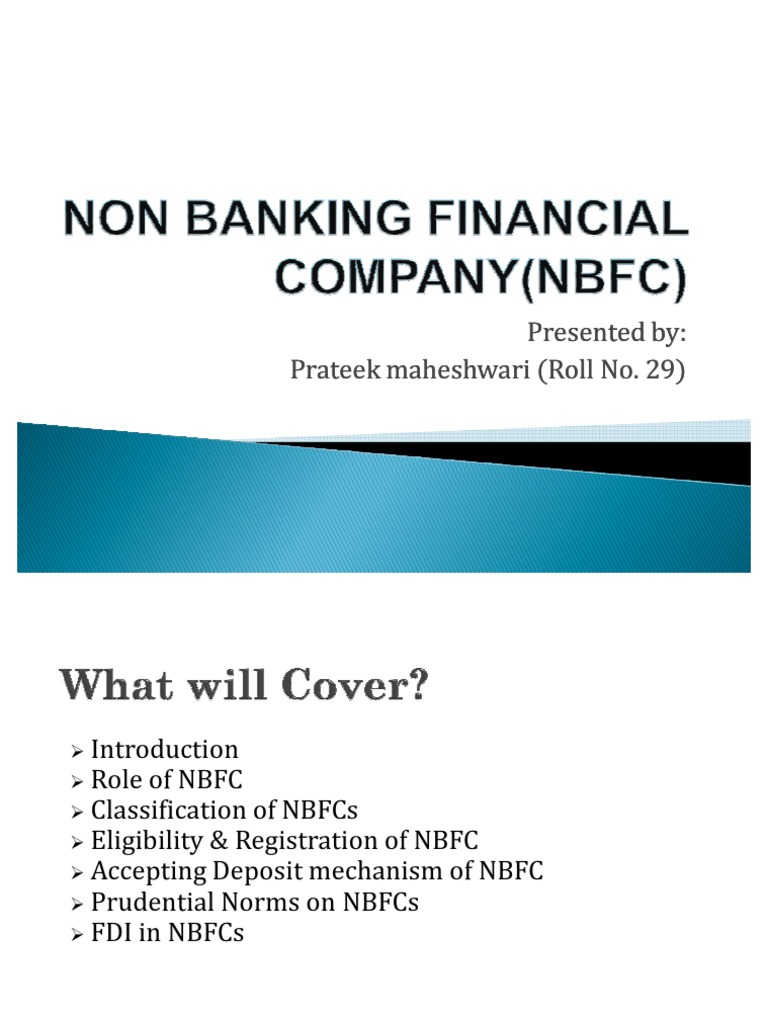 Non Banking Financial NBFC | PDF | Non Bank Financial Institution ...