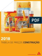 Sika® - Tabela de Preços Construção 2018