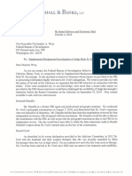 Christine Blasey Ford's Attorney Letter To FBI Director Wray October 4, 2018