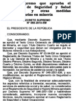 Reglamento de Seguridad y Salud Ocupacional en Minería