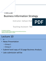 TIM158 Business Information Strategy: Instructor: Safwan Shah Teaching Assistant: TBD