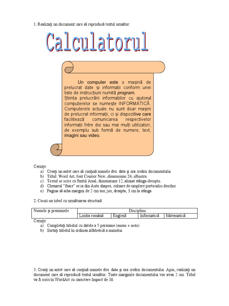 Diverse Subiecte Word | PDF