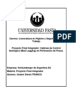 Cabinas de Control Geológico (Mud Logging) en Perforación de Pozos - SH_2016_013