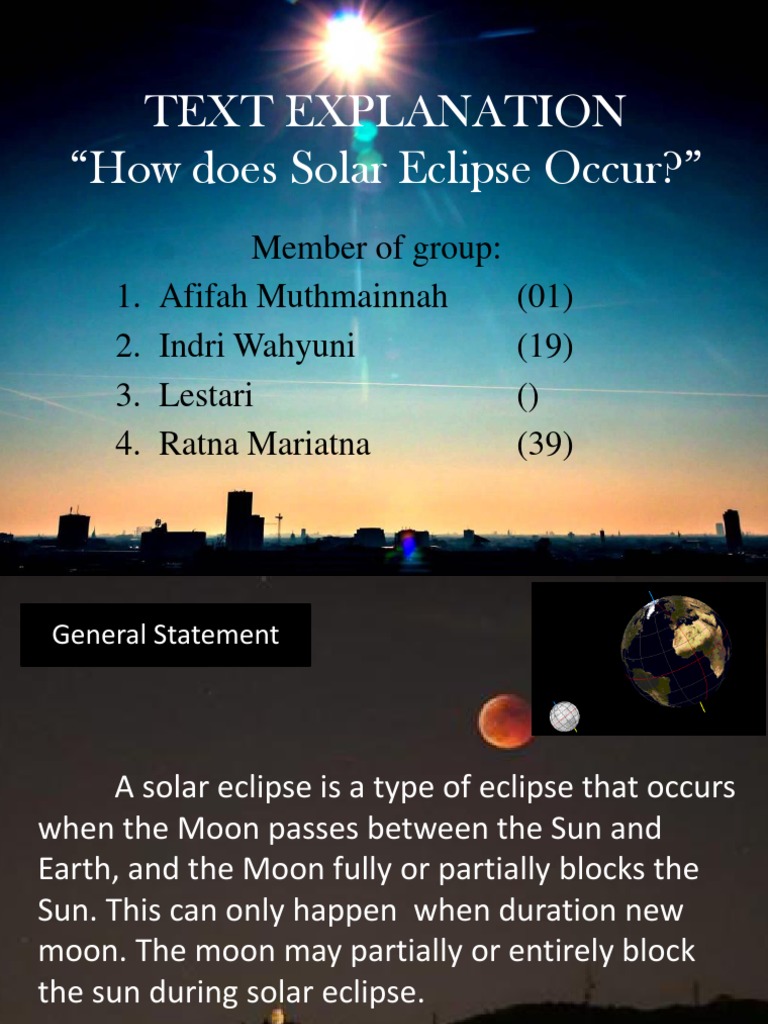 How Does Solar Eclipse Occur | PDF
