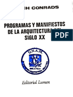 Programas y Manifiestos de La Arquitectura S XX Conrads Ulrich PDF