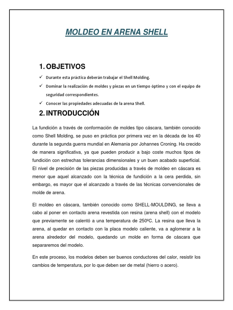 Fundición con Arena Shell | PDF | Fundición (metalurgia) | Rieles