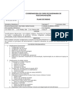 Coordenadoria Do Curso de Engenharia de Telecomunicações Plano de Ensino