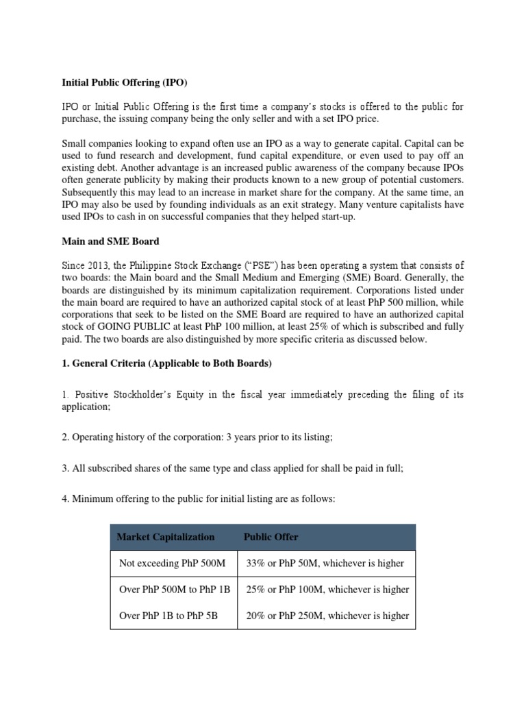 Initial Public Offering Initial Public Offering Stocks