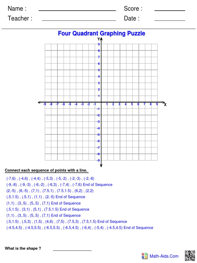 Graphing Four Ordered Puzzle Pdf Teaching Mathematics