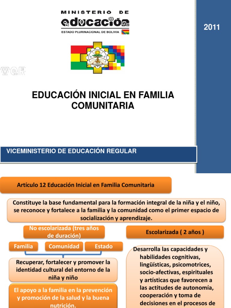 Educación Inicial en Familia Comunitaria | PDF | Educación de la ...