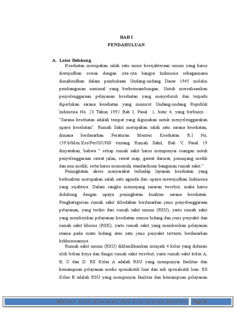 Pengantar Master Plan Kawasan Rsi Siti Aisyah Madiun Pdf
